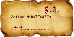 Zelina Nikétás névjegykártya